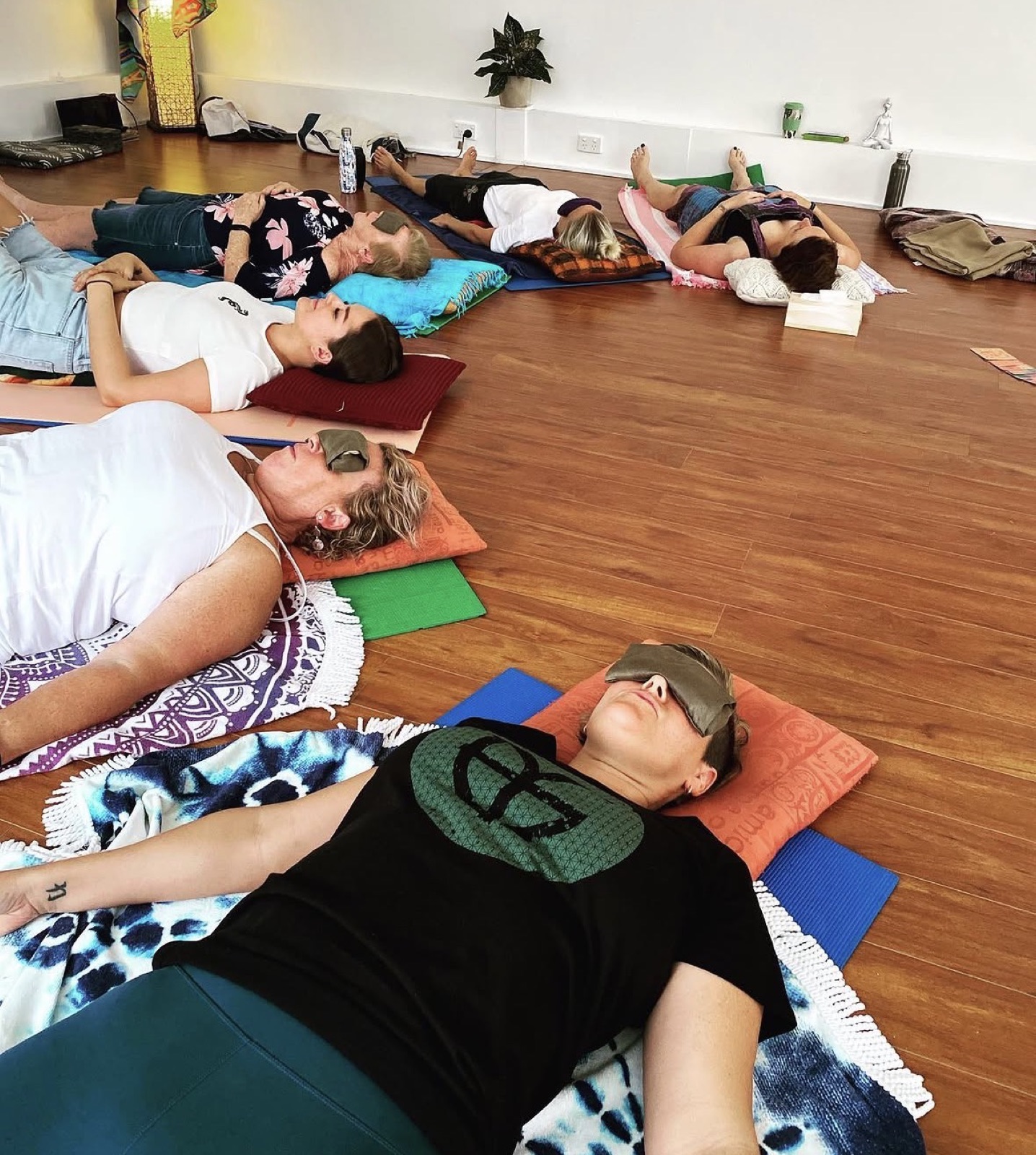 Groep tijdens een ademworkshop